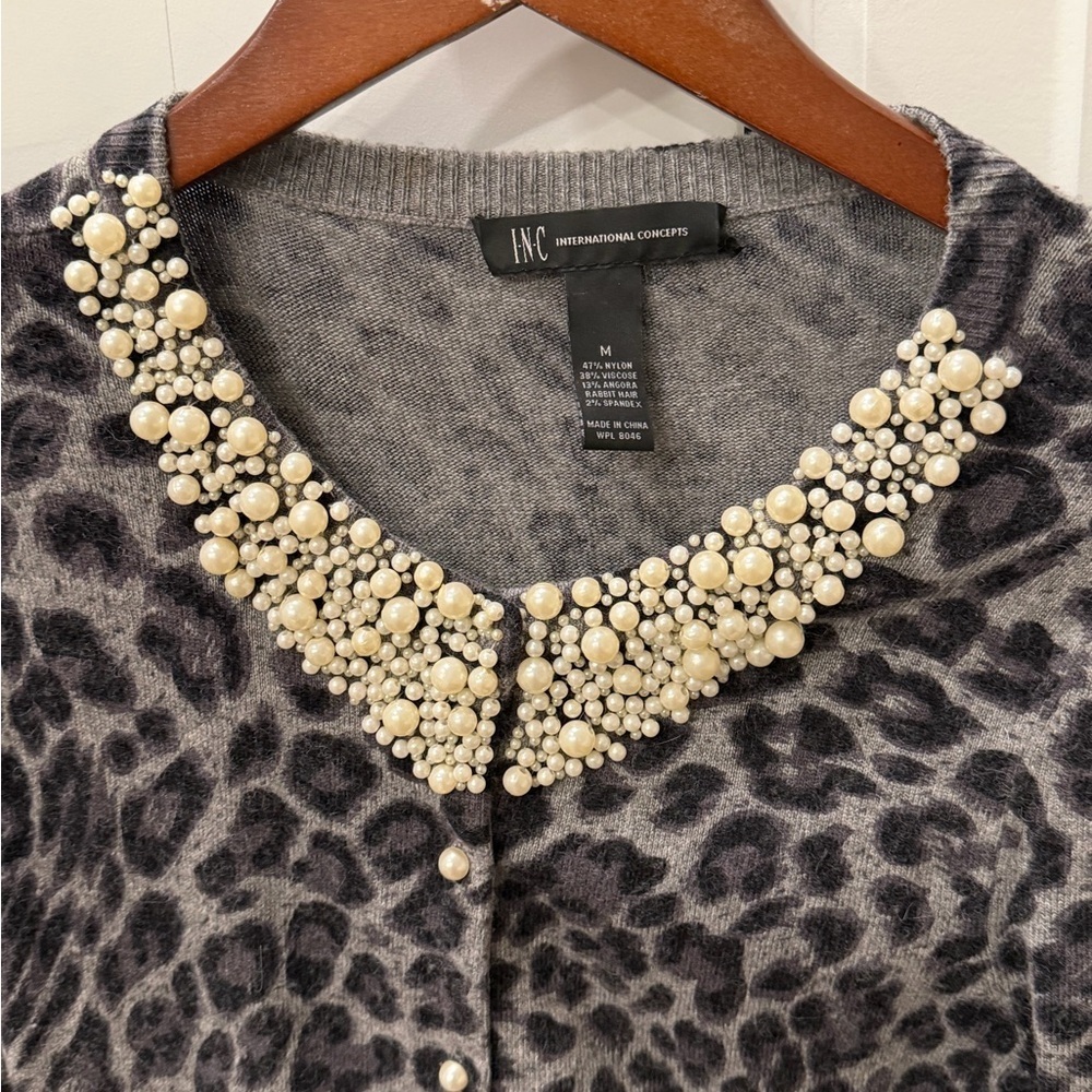 INC International Concepts Charcoal Knit Top - Picture 3 of 4